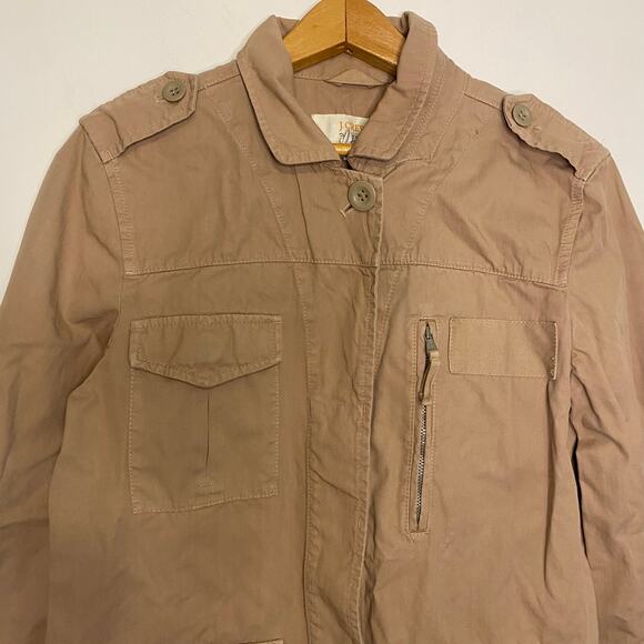 J Crew Womens Classic Twill Chino Blazer Jacket Beige Buttons Moto Preppy Size 8 - Picture 2 of 14